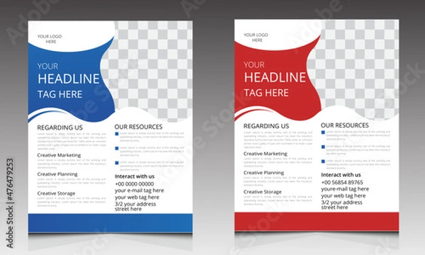 Fototapeta Corporate Business flyer design template , Vector and illustration design 2022
