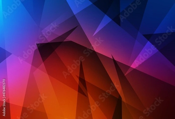 Obraz Light Blue, Red vector template with crystals, triangles.