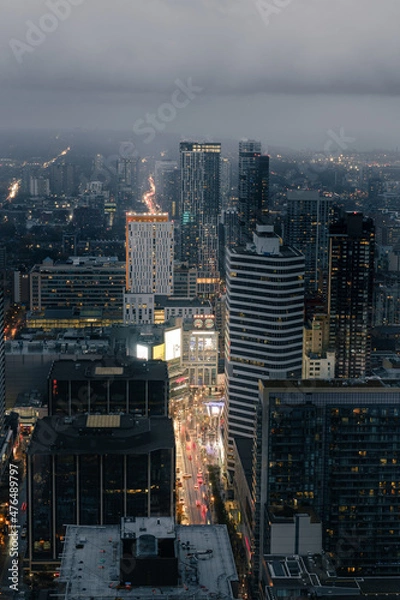 Obraz city skyline at night