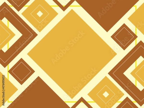 Fototapeta Abstract geometric brown and beige background made from squares and triangles, shape pattern, template with copy space, modern layout