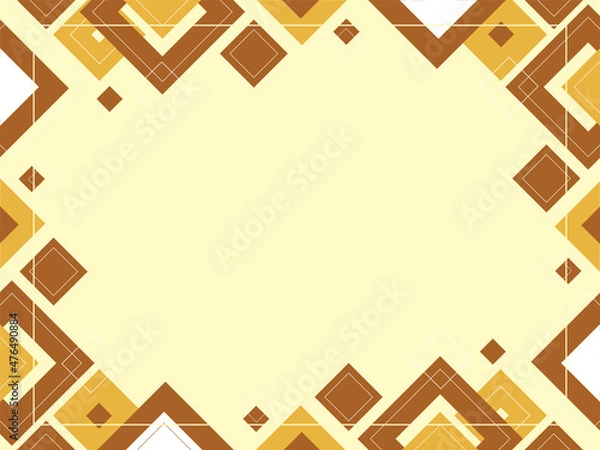 Fototapeta Abstract geometric brown and beige background made from squares and triangles, shape pattern, template with copy space, modern layout