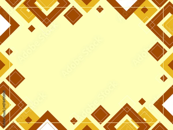 Fototapeta Abstract geometric brown and beige background made from squares and triangles, shape pattern, template with copy space, modern layout, vector 