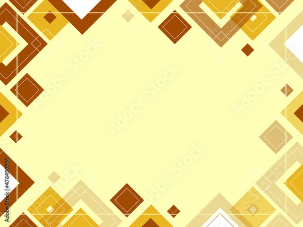 Fototapeta Abstract geometric brown and beige background made from squares and triangles, shape pattern, template with copy space, modern layout, vector 