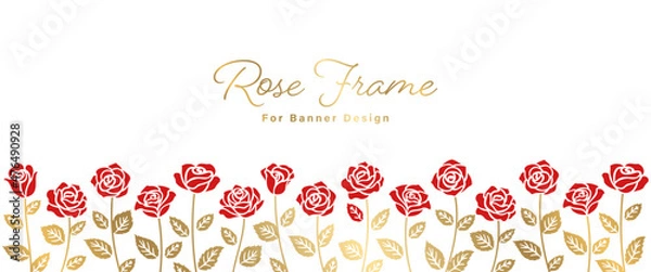Obraz Rose Illustrations Decorated Banner Frame Design
