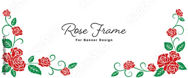 Fototapeta Rose Illustrations Decorated Banner Frame Design