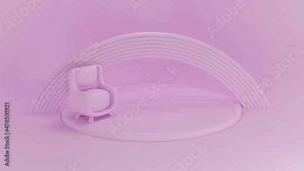 Obraz Sofa With Circles Soft Purple Background