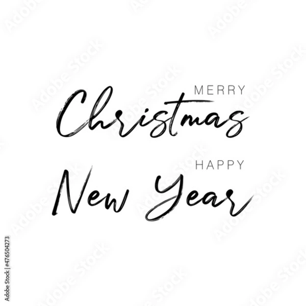 Fototapeta Merry Christmas and Happy New Year. Cartoon styled illustration.Vector design element.	
