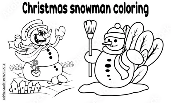 Obraz happy snowman coloring pages