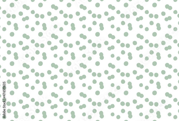 Fototapeta 緑の水玉の白背景の壁紙
