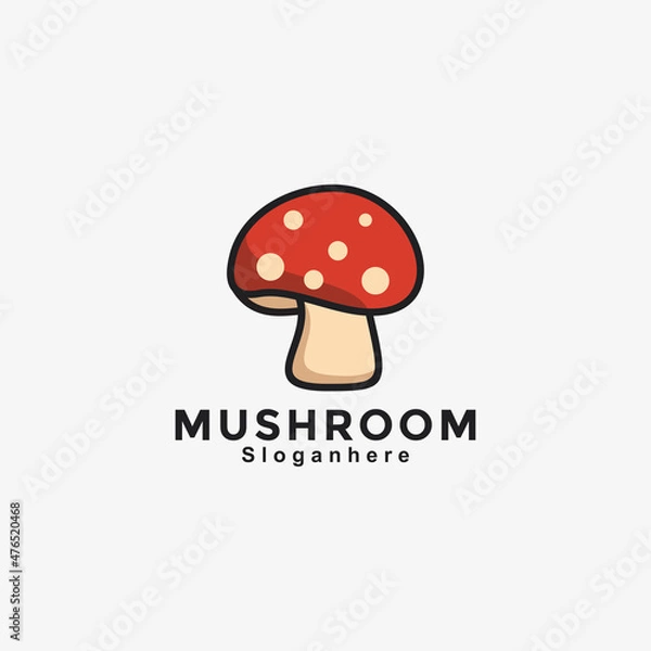 Obraz Mushroom cartoon cute logo