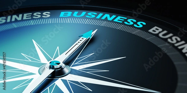 Fototapeta Compass Needle is Pointing Title of Business