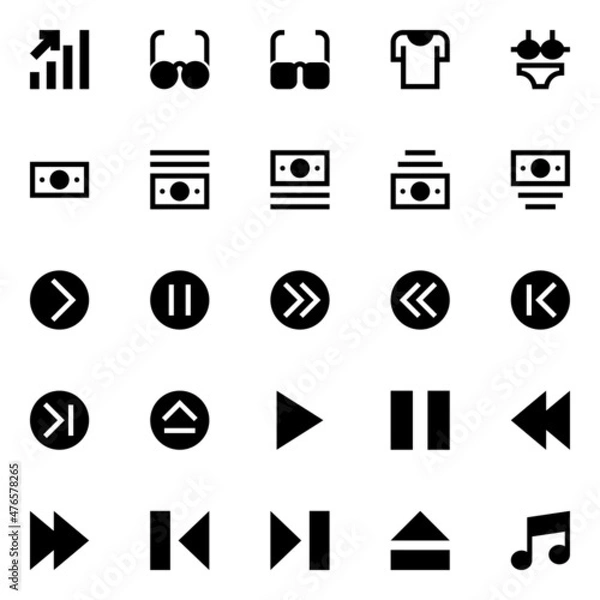 Fototapeta Glyph icons for user interface.