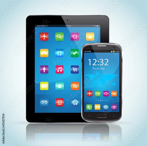 Fototapeta Tablet And SmartPhone