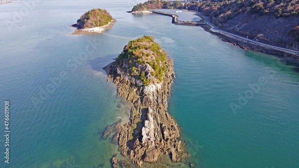 Fototapeta 天草の兜島・禿島の空撮