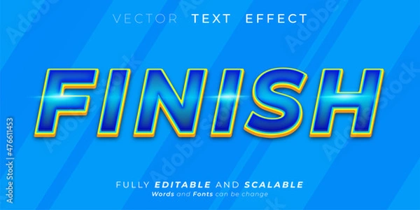 Fototapeta Editable text effect, Finish style illustrations