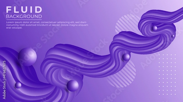 Fototapeta 3D fluid abstract vector trendy modern blend background illustration.