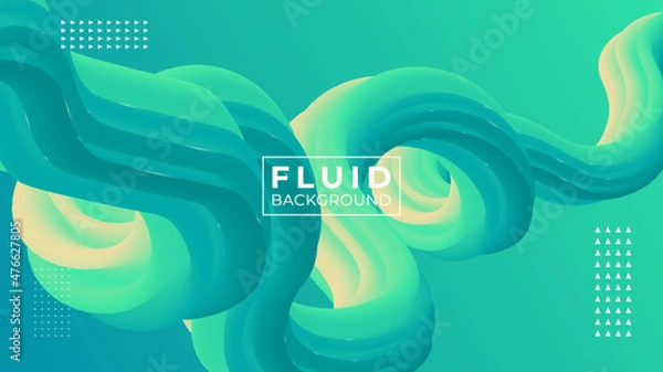 Fototapeta 3D fluid abstract vector trendy modern blend background illustration.