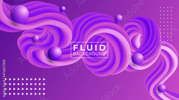 Fototapeta 3D fluid abstract vector trendy modern blend background illustration.