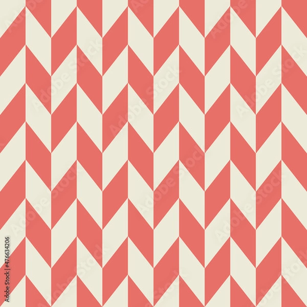 Fototapeta Abstract Vertical Zigzag Retro Pattern in Beige, and Red Colors. Backdrop for Template Banner Social Media Advertising