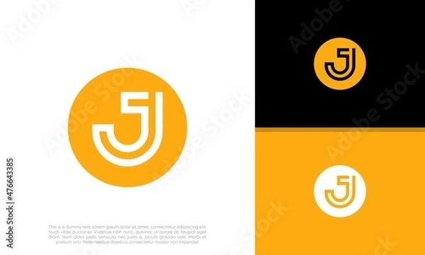 Fototapeta Initials J logo design. Initial Letter Logo.	
