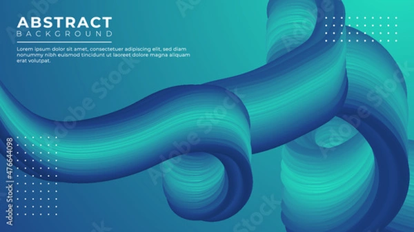 Fototapeta 3D fluid abstract vector trendy modern blend background illustration.