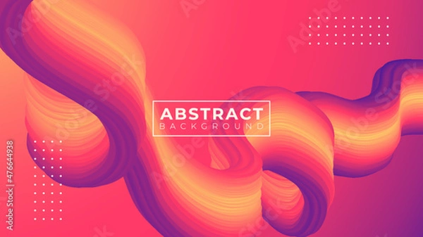 Fototapeta 3D fluid abstract vector trendy modern blend background illustration.