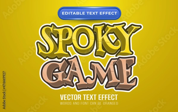 Fototapeta Spoky game editable text effect