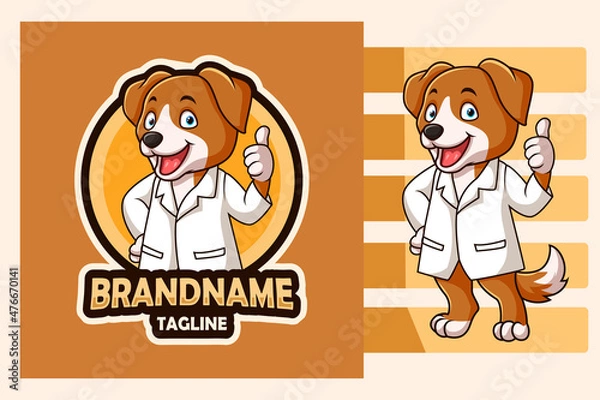 Obraz Cute brown dog design template