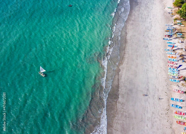 Fototapeta The traditional rafts typical of the northeastern region of Brazil. Maceio Alagoas