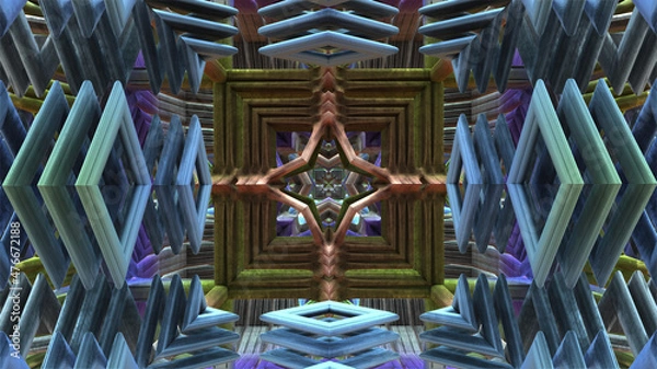 Fototapeta Abstract 3D multicolored geometric pattern