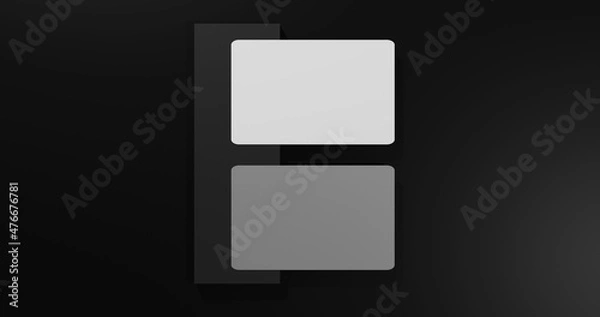 Obraz Black and white business card mockup design,3d rendered premium quality image, flat modern design