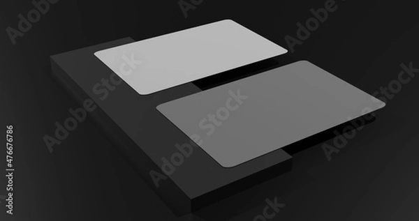 Obraz Business card mockup design with black background,3d rendered premium quality image, modern and flat business card design