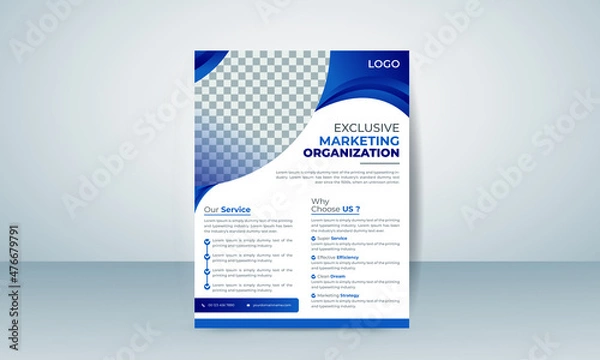 Obraz Portfolio geometric shapes layout template vector. Modern flyer pamphlet brochure cover design layout, abstract square cover book, portfolio poster presentation. creative concept in A4