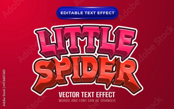 Fototapeta Little spider editable text effect