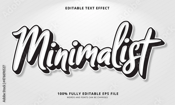 Obraz Minimalist black and white text style editable text effect