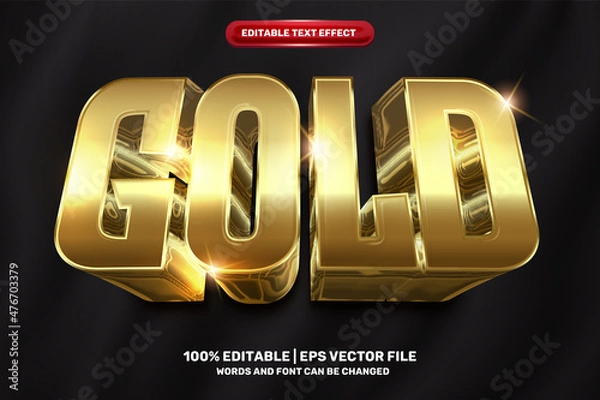 Fototapeta super gold luxury 3D Editable text Effect Style