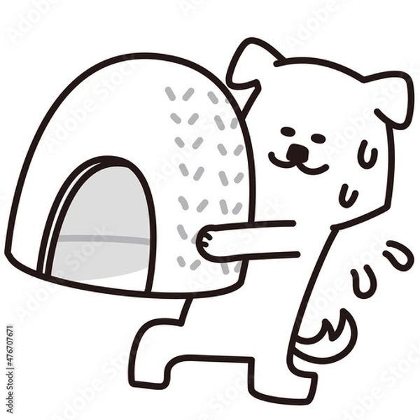 Fototapeta 色加工ok いぬ素材No.86 荷物運び