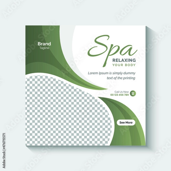 Fototapeta Spa Social Media Post or Web Banner Design Template