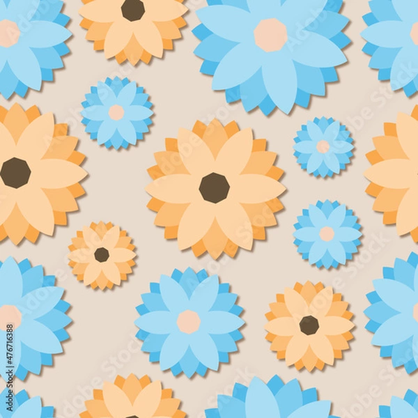 Obraz seamless pattern flowers flat