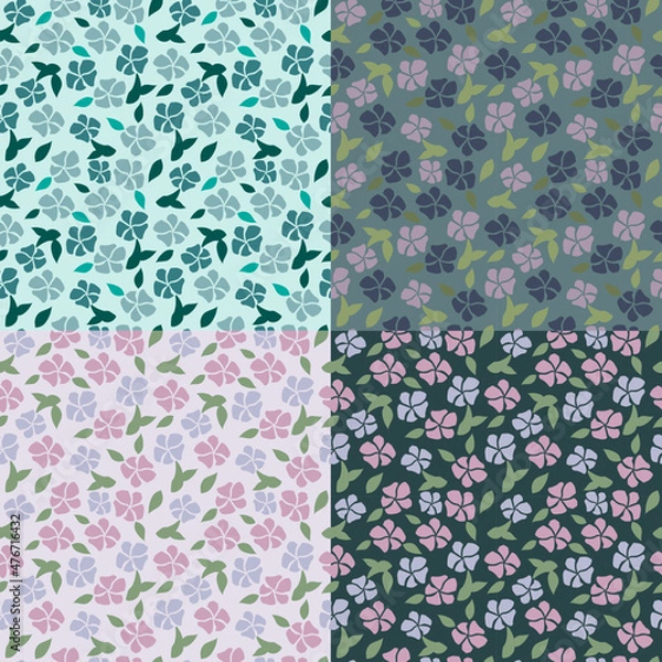 Obraz seamless pattern flowers flat pack
