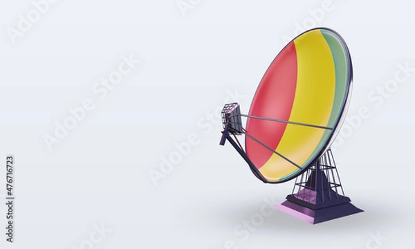 Obraz 3d satellite Guinea Bissau flag rendering right view