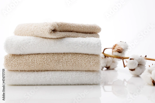 Fototapeta 肌に優しそうな天然素材のタオル