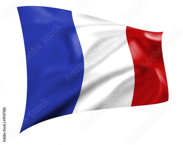 Obraz Rippled French Tricolore flag caught in the wind
