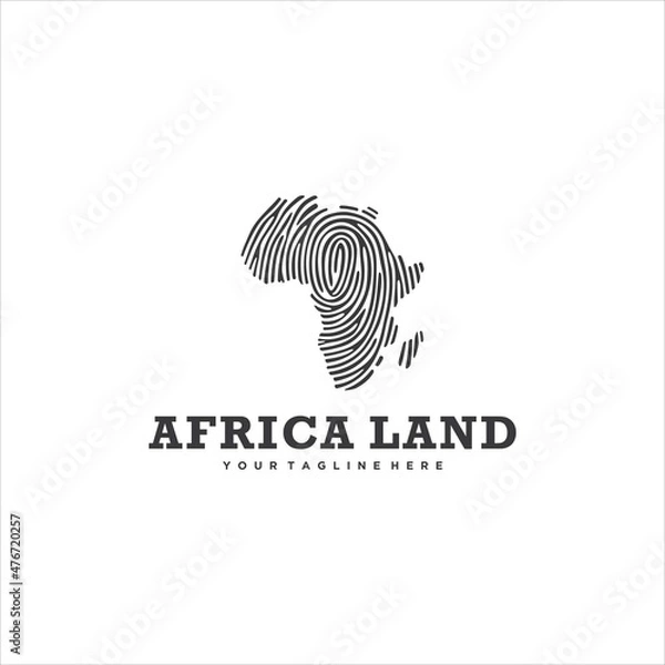 Obraz African Map Fingerprint Logo Design Vector Image