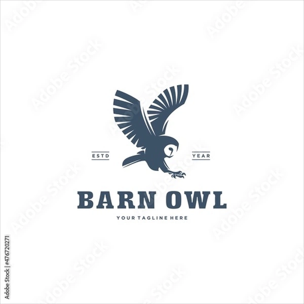 Obraz Barn Owl Flying Logo Design Vector Image