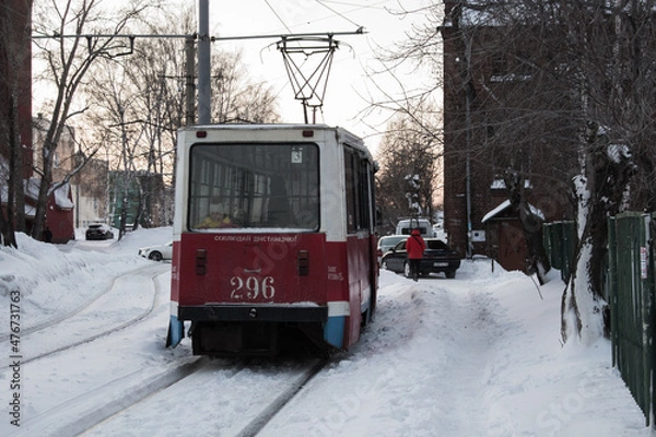 Obraz train in the snow