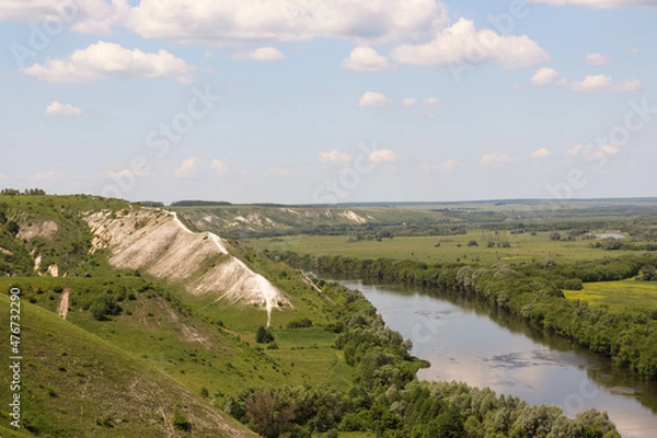 Obraz landscape with river and blue sky