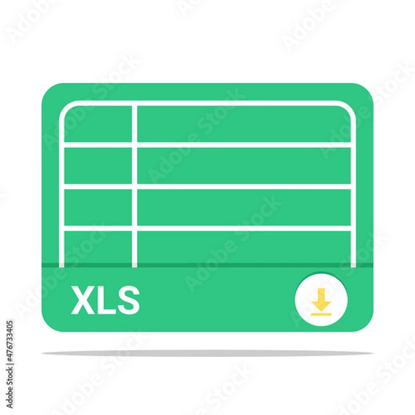 Fototapeta Vector of download spreadsheet icon. XLS or XLSX file format vector with landscape design.