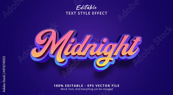 Fototapeta Editable text effect, midnight style