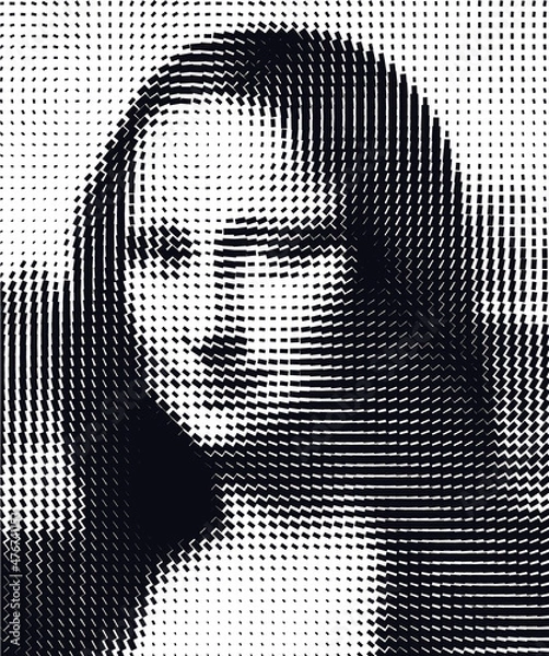 Obraz Mona Lisa stylized dot pattern